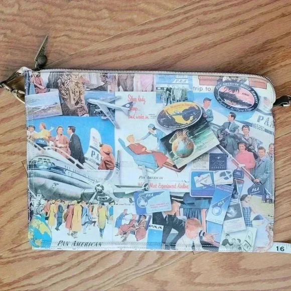 Pan Am Photo Collage Canvas Pouch - Picture 4 of 5